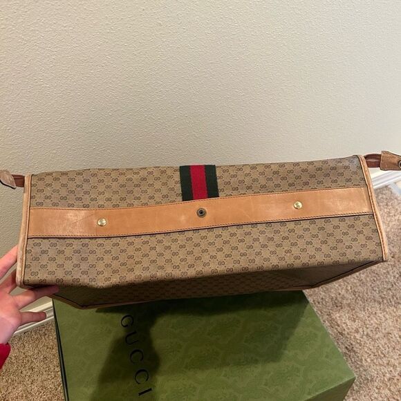Gucci Vintage Micro GG Monogram Sherry Line Suitcase Luggage with free box - Picture 4 of 16